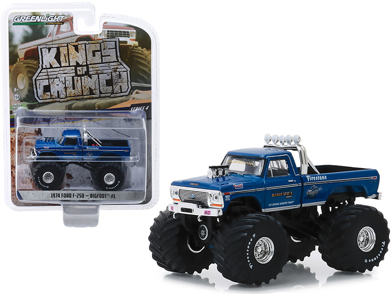 PRE-ORDER 1974 Ford F-250 Monster Truck Bigfoot #1 w/ 66-Inch Tires (Kings of Crunch Series 4) Diecast 1:64 Scale Model - Greenlight 49040A