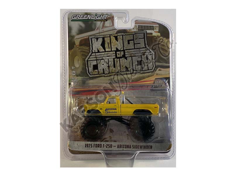 CHASE 1975 Ford F-250 Monster Truck Yellow - Arizona Sidewinder (Kings of Crunch) Series 8 Diecast 1:64 Model - Greenlight 49080B