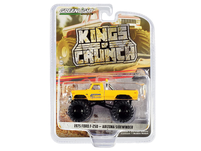 CHASE 1975 Ford F-250 Monster Truck Yellow - Arizona Sidewinder (Kings of Crunch) Series 8 Diecast 1:64 Model - Greenlight 49080B