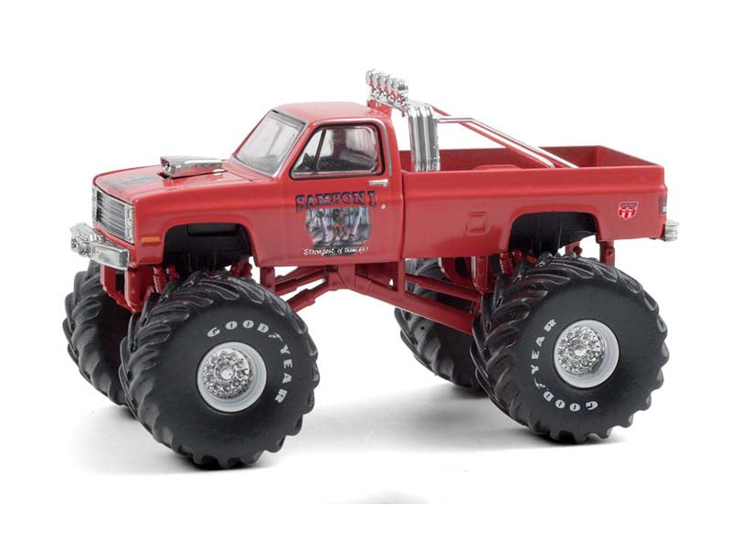 1984 Chevrolet Silverado Monster Truck Red - Samson I (Kings of Crunch) Series 8 Diecast 1:64 Model - Greenlight 49080E