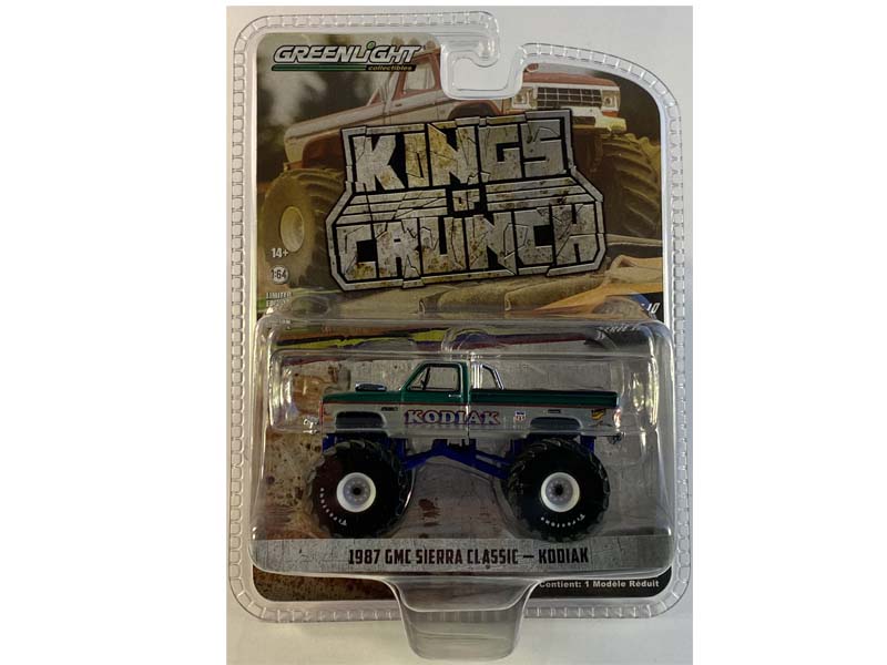 CHASE 1987 GMC Sierra Classic Monster Truck - Kodiak (Kings of Crunch) Series 10 Diecast 1:64 Scale Model - Greenlight 49100E