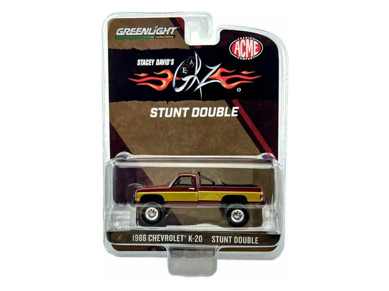 1986 Chevrolet K-20 Pickup Truck - Stunt Double Fall Guy Tribute - Stacey David's GearZ (ACME Exclusive) 1:64 Scale Model - Greenlight 51369