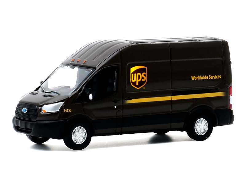 2019 Ford Transit LWB High Roof - United Parcel Service (UPS) Worldwide Services (Route Runners) Series 1 Diecast 1:64 Model - Greenlight 53010E