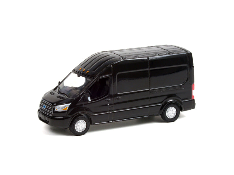 CHASE 2019 Ford Transit LWB High Roof - Shadow Black (Route Runners) Series 3 Diecast 1:64 Scale Model - Greenlight 53030C