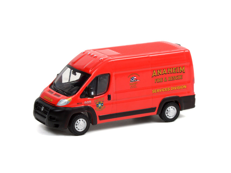 2018 Ram ProMaster 2500 Cargo High Roof "Anaheim Fire & Rescue" Route Runners Series 3 Diecast 1:64 Scale Model - Greenlight 53030D