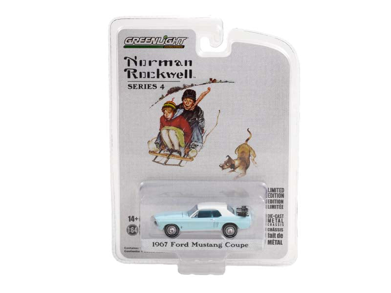 1967 Ford Mustang Coupe w/ Trunk Ski Rack and Skis (Norman Rockwell) Series 4 Diecast 1:64 Scale Model - Greenlight 54060D