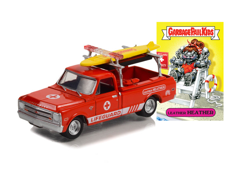 1968 Chevrolet C-10 Lifeguard on Duty - Leather Heather (Garbage Pail Kids Series 4) Diecast 1:64 Model Car - Greenlight 54070C