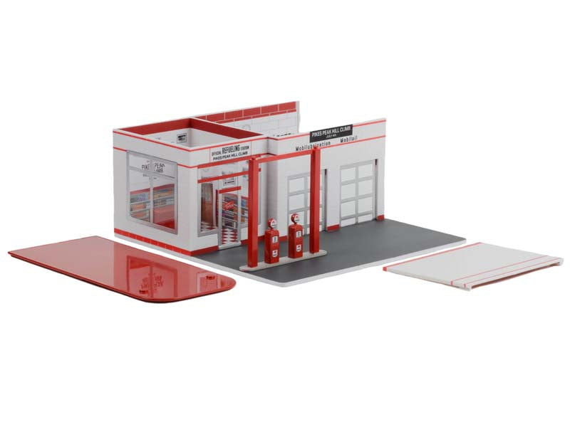 PRE-ORDER Vintage Gas Station - Pikes Peak Hill Climb Official Refueling Station (Mechanic's Corner Series 10) 1:64 Scale Models - Greenlight 57102
