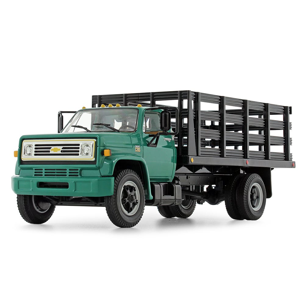 Chevrolet C65 Stake Truck Green and Black 1:64 Diecast Model - DCP 60-0918