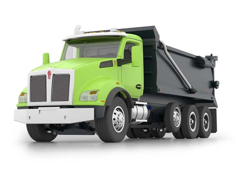 Kenworth T880 Rogue Dump - Lime Green / Black Diecast 1:64 Scale Model - First Gear 60-1413