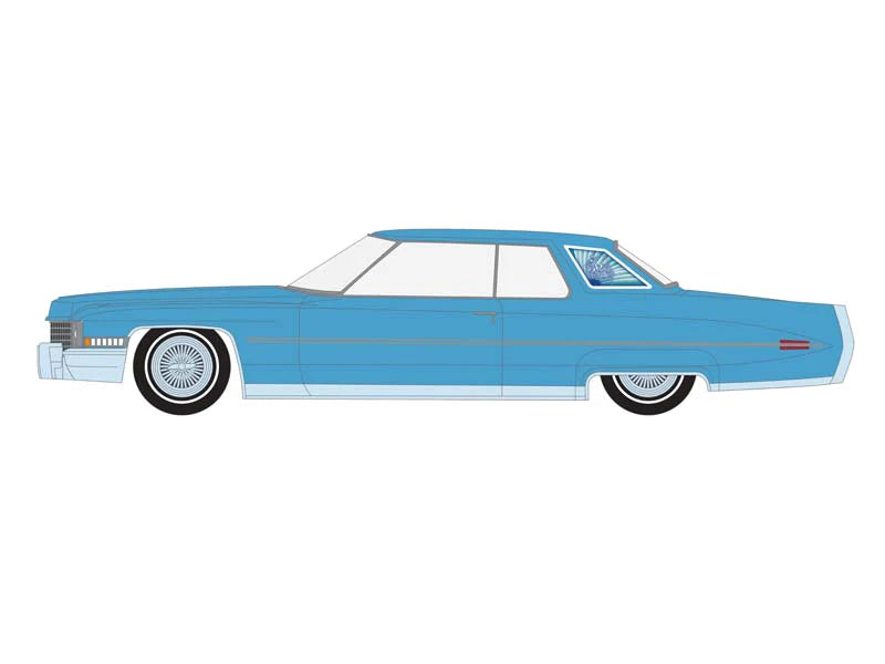 1972 Cadillac Coupe deVille - Custom Light Blue (California Lowriders) Series 2 Diecast 1:64 Scale Model - Greenlight 63030E