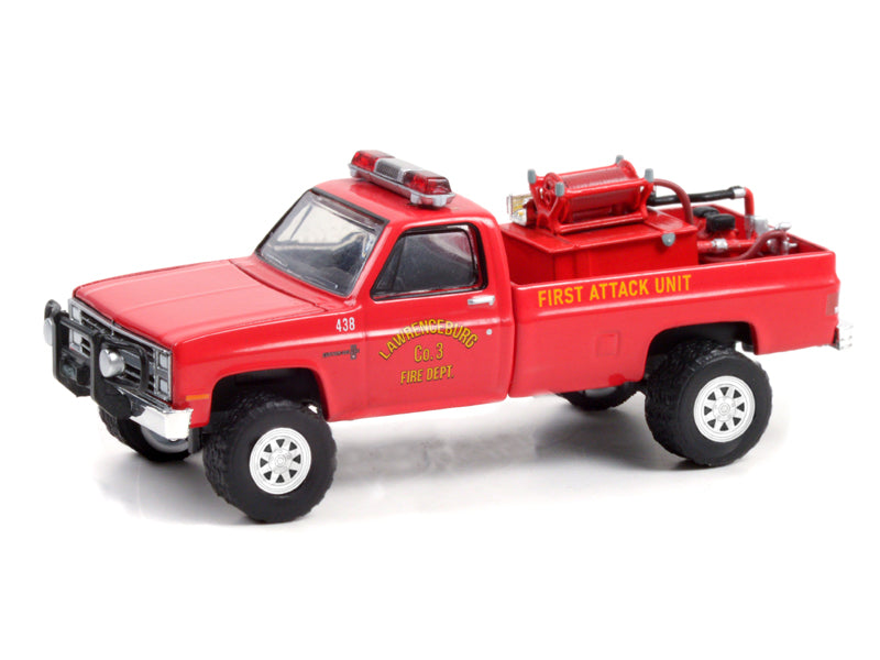 CHASE 1986 Chevrolet C20 Custom Deluxe Lawrenceburg Indiana Fire Department (Fire & Rescue) Series 1 Diecast 1:64 Model - Greenlight 67010A