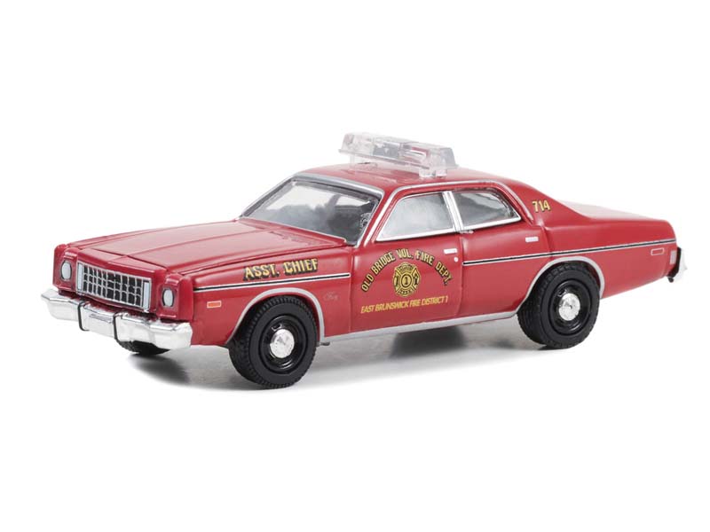 PRE-ORDER 1976 Plymouth Fury - Old Bridge Volunteer Fire Dept. New Jersey (Fire & Rescue) Series 4 Diecast 1:64 Scale Model - Greenlight 67050B