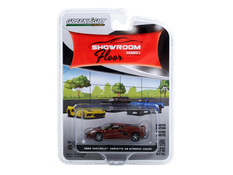 2022 Chevrolet Corvette C8 Stingray Coupe - Caffeine Metallic (Showroom Floor) Series 2 Diecast 1:64 Scale Model Car - Greenlight 68020B