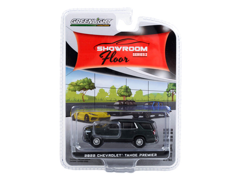 2022 Chevrolet Tahoe Premier - Evergeen Gray Metallic (Showroom Floor) Series 2 Diecast 1:64 Scale Model Car - Greenlight 68020D