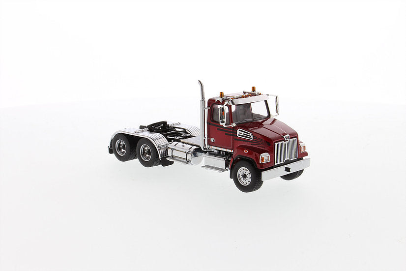 Western Star 4700 SF Tandem Day Cab Tractor Metallic Red 1/50 Diecast Model by Diecast Masters