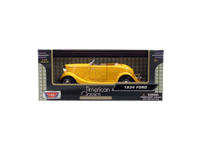1934 Ford Coupe - Yellow (American Classics) Diecast 1:24 Scale Model Car - Motormax 73218YL
