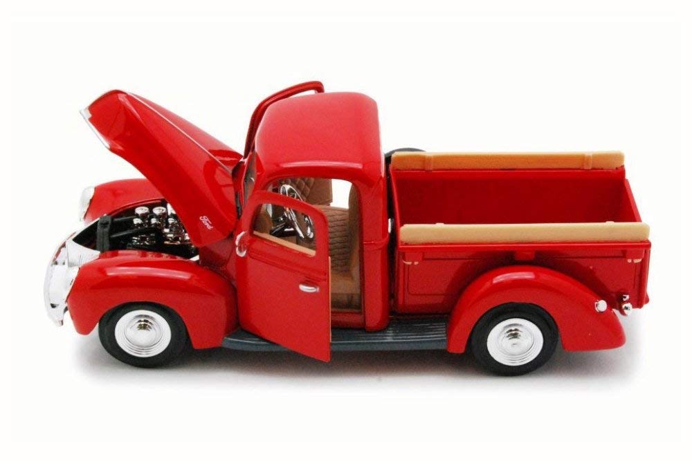 1940 Ford Pickup Truck - Red Diecast 1:24 Scale Model - Motormax 73234RD