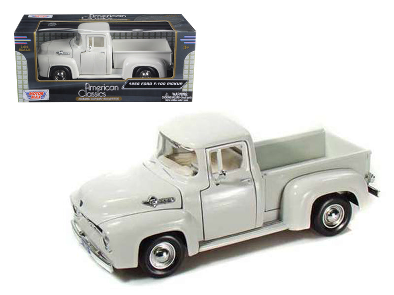 1956 Ford F-100 Pickup 1:24 Diecast Model White - Motormax - 73235WH
