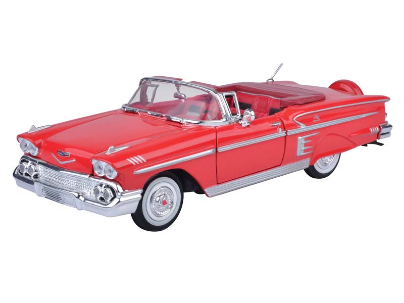 1958 Chevrolet Impala Convertible - Red (Timeless Legends) Diecast 1:24 Scale Model - Motormax 73267RD
