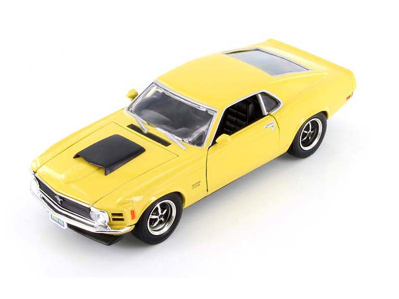 1970 Ford Mustang Boss 429 Yellow Diecast 1:24 Scale Model Car - Motormax 73303YL