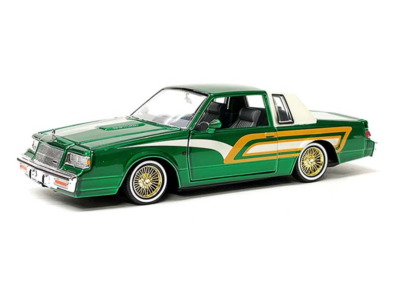 1987 Buick Regal Lowrider - Green (Get Low) Diecast 1:24 Scale Model - Motormax 79023GRN