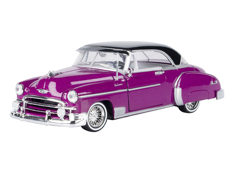 1950 Chevrolet Bel Air Lowrider - Purple w/ Black Top (Get Low) Diecast 1:24 Scale Model - Motormax 79026PU