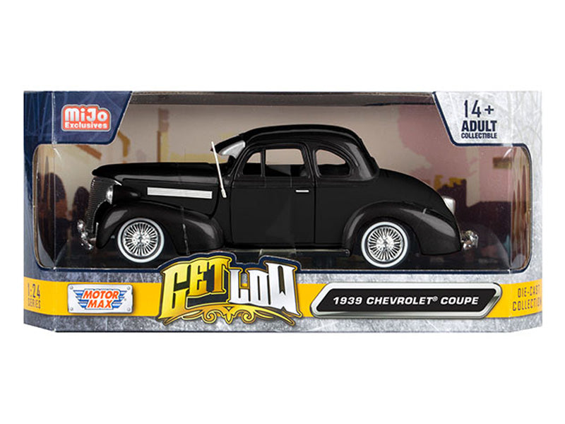 1939 Chevrolet Coupe Lowrider - Black (Get Low) Diecast 1:24 Scale Model - Motormax 79028BK