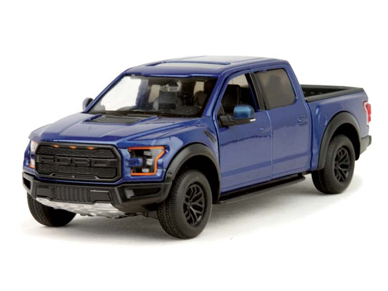 2017 Ford F-150 Raptor Pickup - Blue Diecast 1:27 Scale Model Truck - Motormax 79344BL