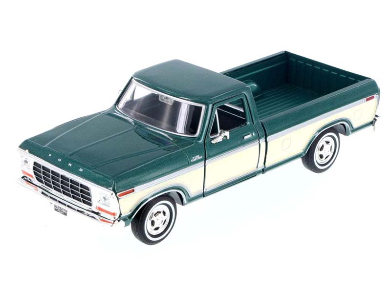 1979 Ford F-150 Pickup Green / Cream Diecast 1:24 Scale Model - Motormax 79346GRNCRM