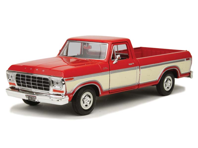 1979 Ford F150 Custom Truck - 2 Tone Red / Cream (Timeless Legends) Diecast 1:24 Scale Model - Motormax 79346RDCRM