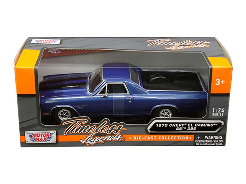 1970 Chevrolet El Camino SS 396 - Blue (Timeless Legends) Diecast 1:24 Scale Model - Motormax 79347BL