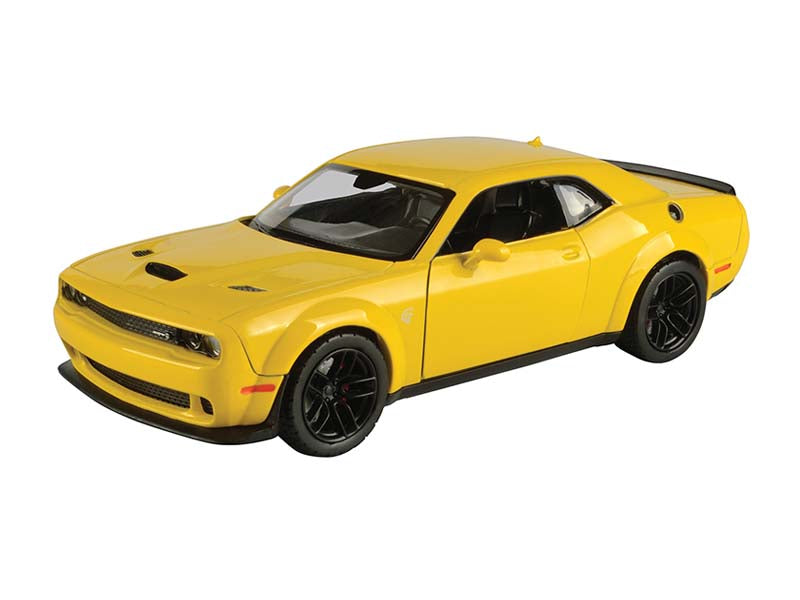 2018 Dodge Challenger SRT Hellcat Widebody Yellow Diecast 1:24 Scale Model - Motormax 79350YL