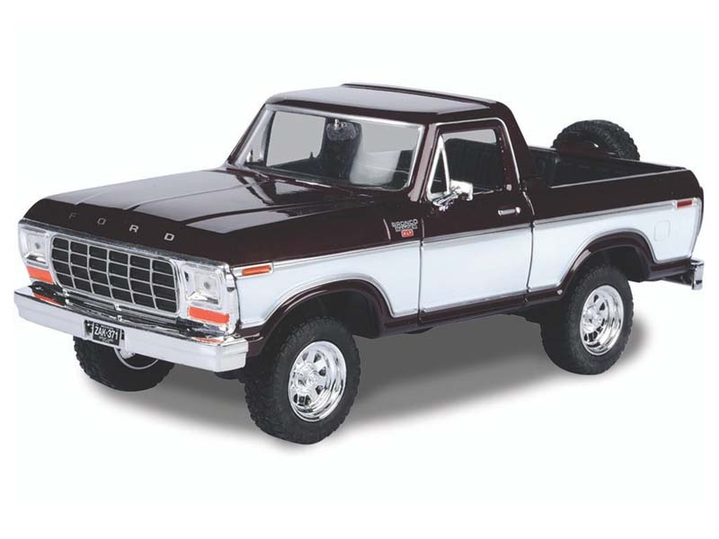 1978 Ford Bronco Ranger XLT - Burgundy and White two-tone w/ Spare Tire (Timeless Legends) Diecast 1:24 Scale Model - Motormax 79372BURWH