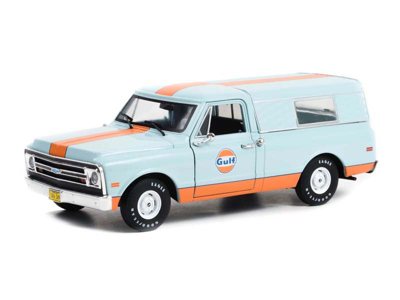 1968 Chevrolet C-10 with Camper Shell - Gulf Oil (Running On Empty) Series 5 Diecast 1:24 Scale Model - Greenlight 85062