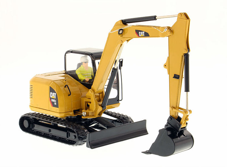 Caterpillar CAT 308E2 CR SB Mini Hydraulic Excavator w/ Working Tools & Operator (High Line Series) 1:32 Scale Model - Diecast Masters 85239
