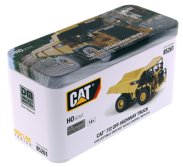 CAT Caterpillar 772 Off-Highway Dump Truck w/ Operator (High Line Series) 1:87 HO Scale Model - Diecast Masters 85261