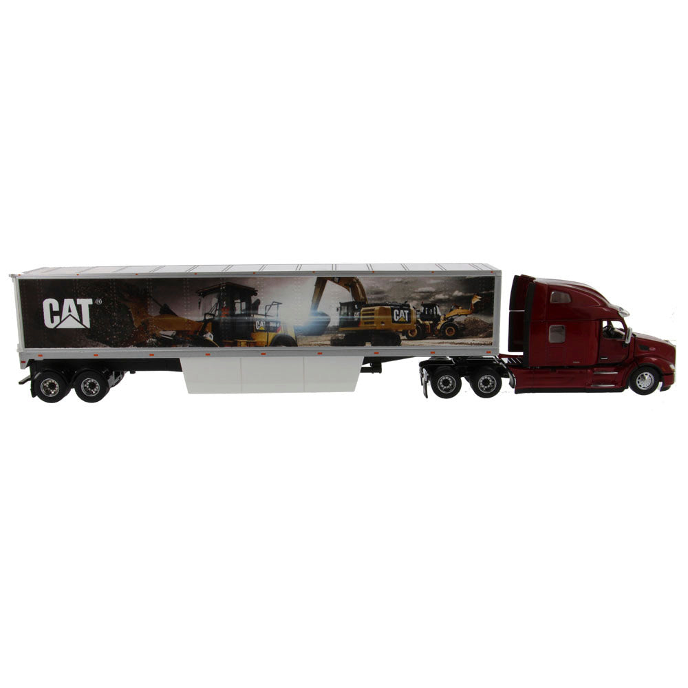 Peterbilt 579 Day Cab w/ CAT® Mural Trailer (Transport Series) 1:50 Scale Model - Diecast Masters 85665