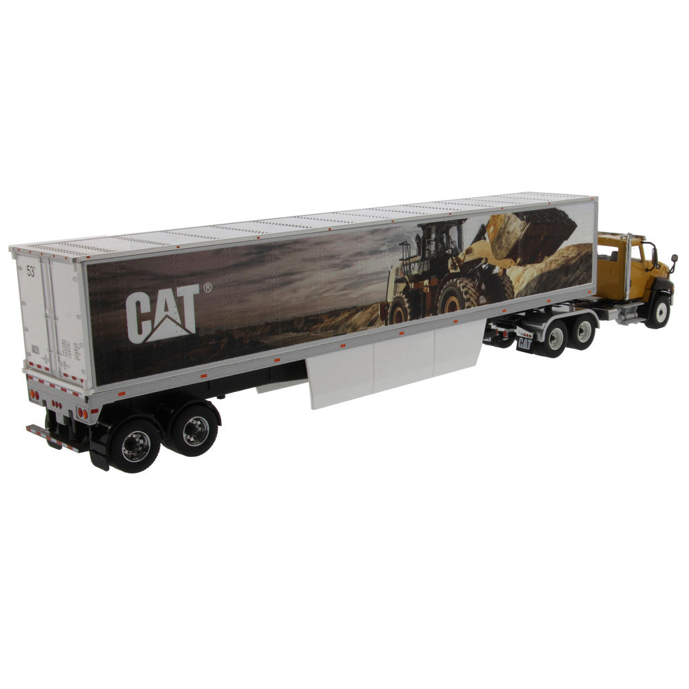 CAT Caterpillar CT660 w/ Cat® Mural Trailer (Transport Series) 1:50 Scale Model - Diecast Masters 85666