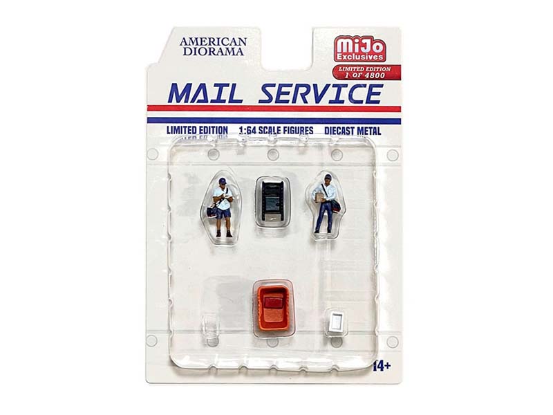 Mail Service - 6 piece Set (MiJo Exclusive) Diecast 1:64 Scale Models - American Diorama 76491