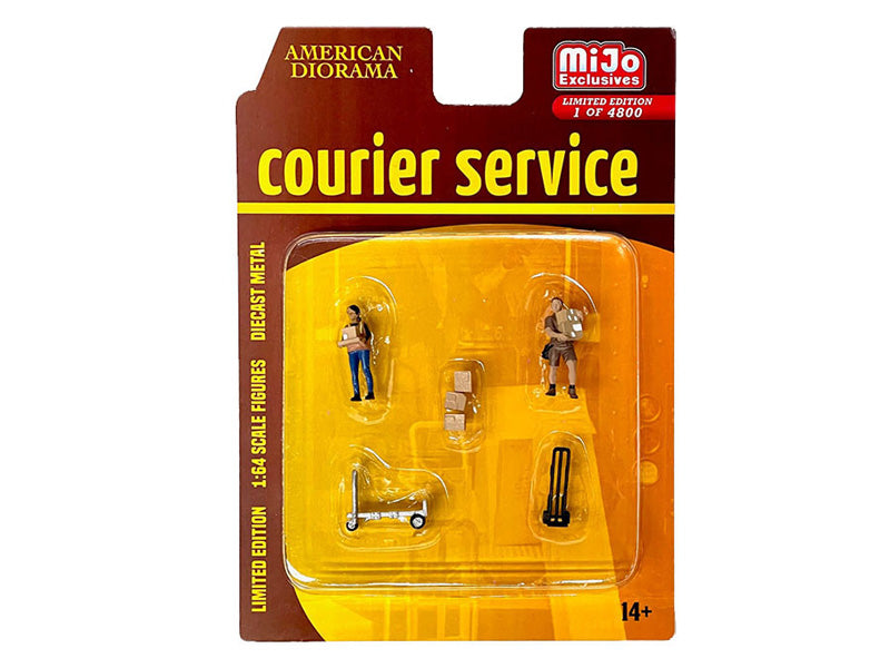 Courier Service Figure Set (MiJo Exclusives) Diecast 1:64 Scale Model - American Diorama AD76495