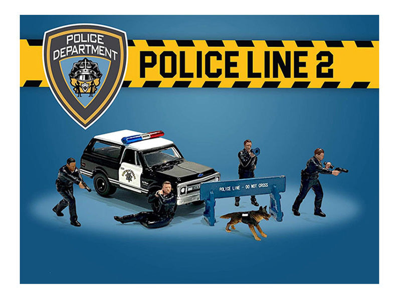 Police Line ll Figure Set (MiJo Exclusives) Diecast 1:64 Scale Model - American Diorama AD76497