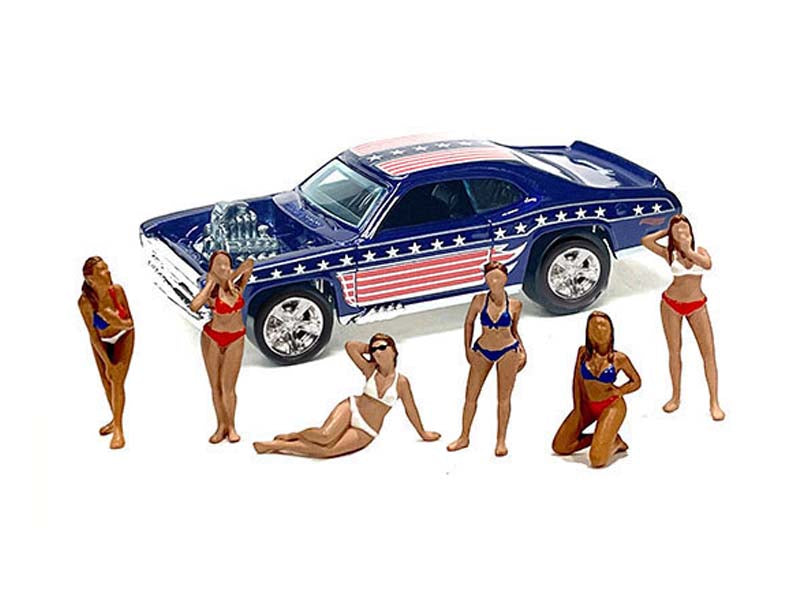 Patriot Girls - 6 piece Set (MiJo Exclusive) Diecast 1:64 Scale Models - American Diorama 76498