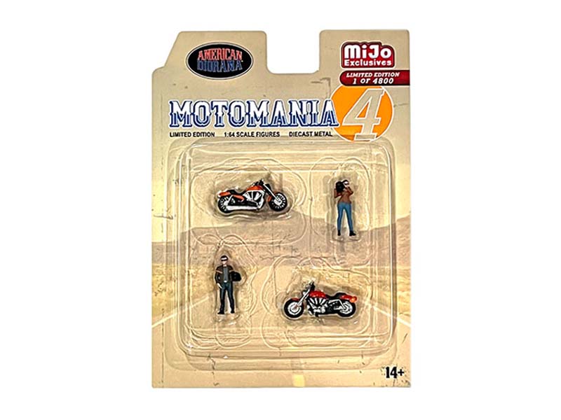 Motomania 4 Figure Set (MiJo Exclusives) Diecast 1:64 Scale Model - American Diorama AD76504