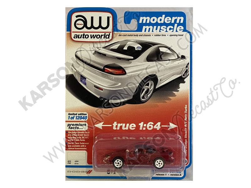 CHASE 1992 Dodge Stealth R/T Twin Turbo White "Modern Muscle" Limited Edition to 12040 pieces Worldwide 1:64 Diecast Model Car - Autoworld - 64302A