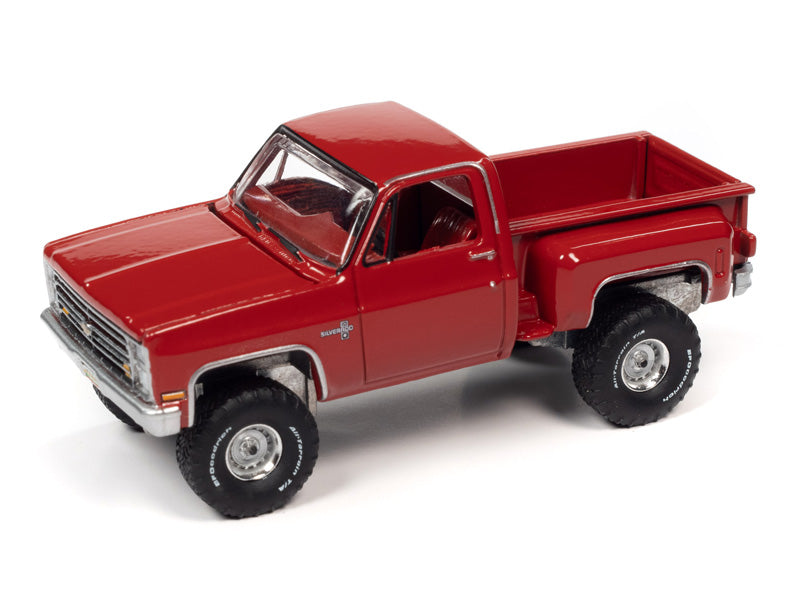 1986 Chevrolet Silverado Step Side 4×4 - Bright Red (Premium 2022 Release 1A) Diecast 1:64 Scale Model - Auto World AW64352A