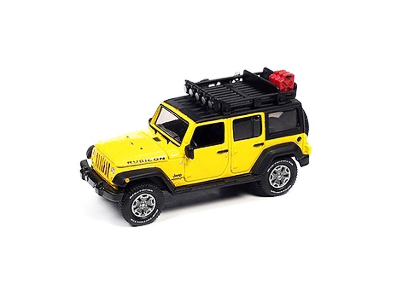 CHASE 2018 Jeep Wrangler Rubicon Unlimited 4x4 Yellow w/ Roof Rack Limited to 3600 pcs Worldwide 1:64 Diecast Model - Autoworld CP7752