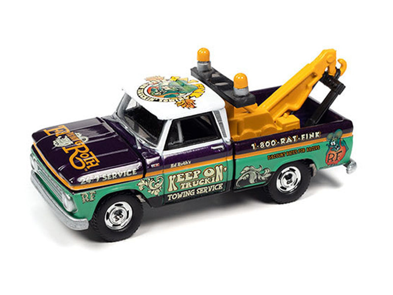 1966 Chevrolet Wrecker 1966 Ed Roth’s Rat Fink Towing Service (MiJo Exclusives) Diecast 1:64 Scale Model - Johnny Lightning JLCP7385