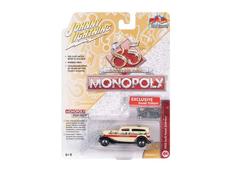 1933 Ford Panel Van w/ Game Token (Monopoly) Diecast 1:64 Scale Model Car - Johnny Lightning JLSP093