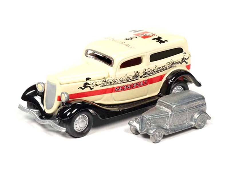 1933 Ford Panel Van w/ Game Token (Monopoly) Diecast 1:64 Scale Model Car - Johnny Lightning JLSP093